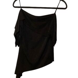 ❤️‍🔥5/20$ FWR💫 Women’s Black Rough Cut Asymmetrical Tank Top